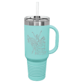 40 oz. Insulated Travel Mug - Ergonomic Handle and Straw