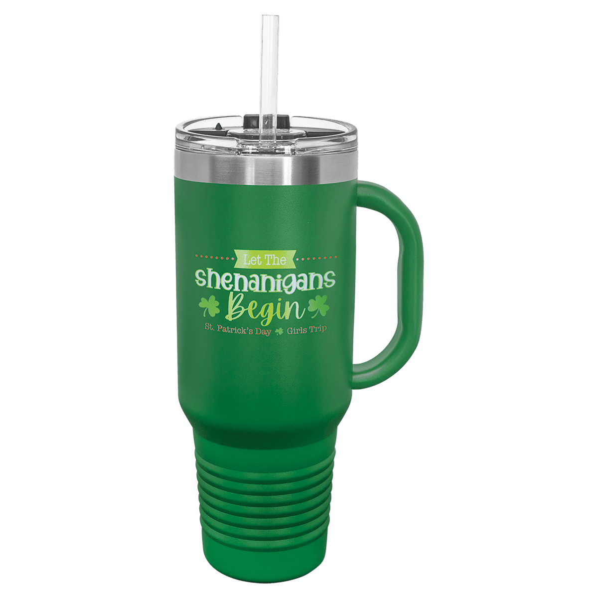 40 oz. Insulated Travel Mug - Ergonomic Handle and Straw