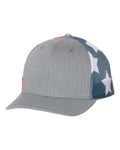 Richardson 112 - Heather Grey / Stars & Stripes - With Custom Patch