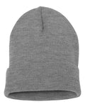 Cuffed Beanie with Leather Patch